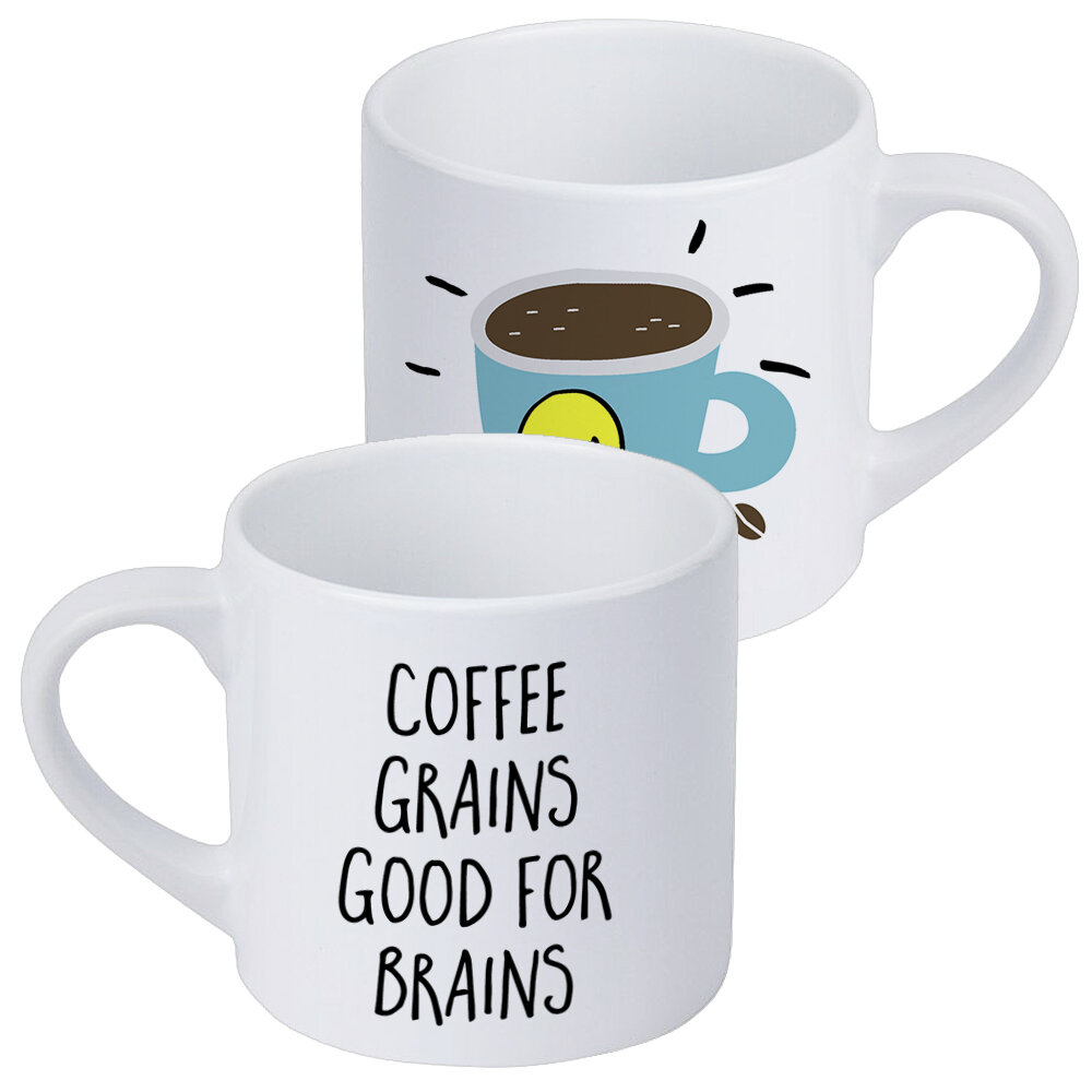 Кружка маленькая Coffee grains good for brains