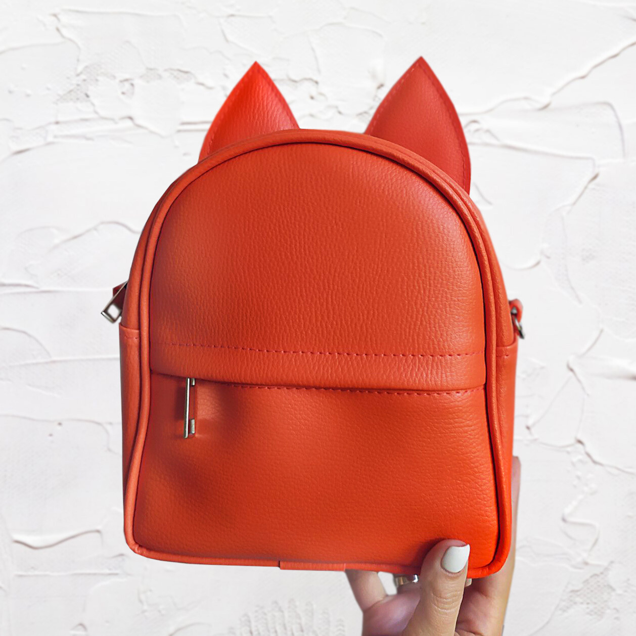 Рюкзак-сумка с ушками кота, морковный
