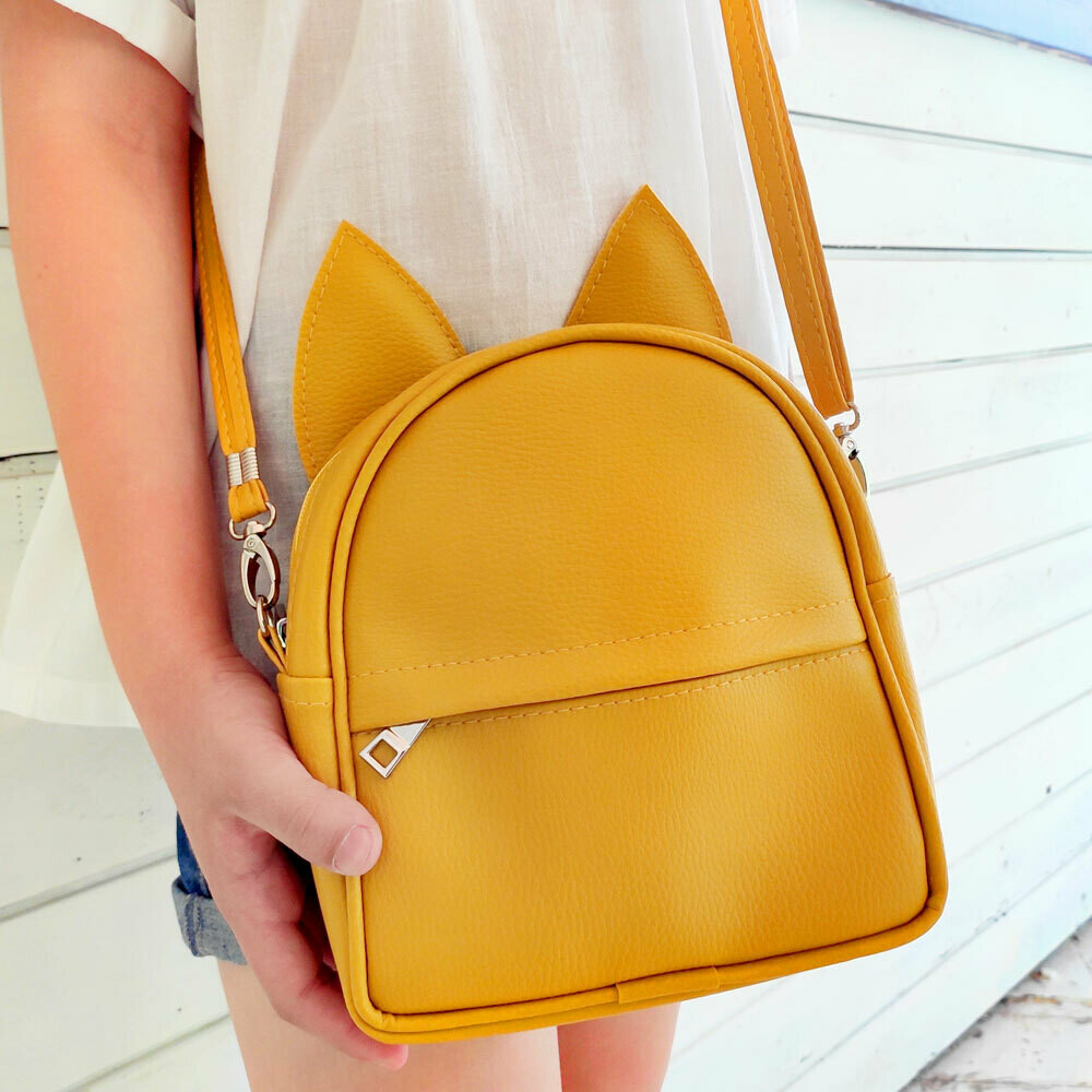 Рюкзак-сумка с ушками кота, желтый