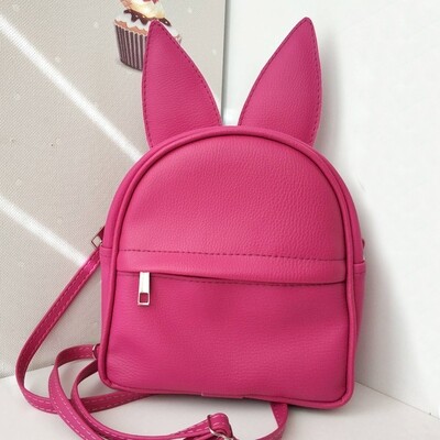 Рюкзак-сумка з вушками зайця, рожевий