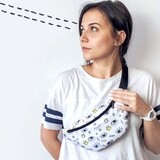 Сумка бананка BUMBAG Очі на білому фоні