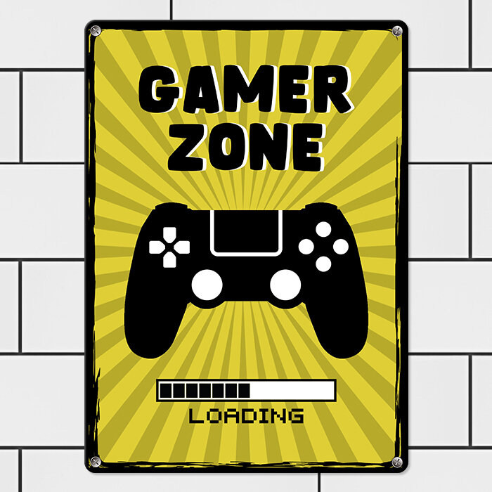 Металлическая табличка Gamer zone