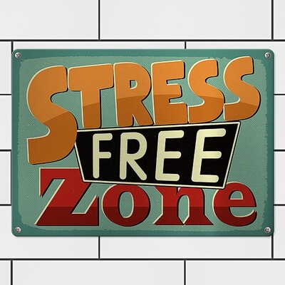 Металева табличка Stress free zone