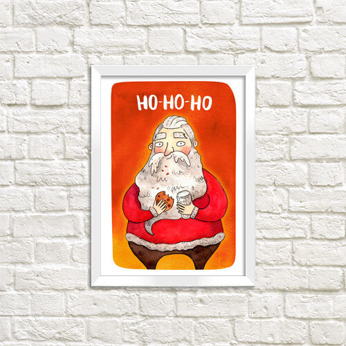 Постер в рамке а4 Ho-ho-ho