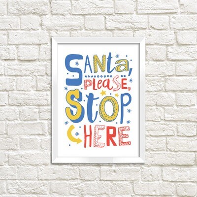 Постер у рамці А3 Santa, please, stop here