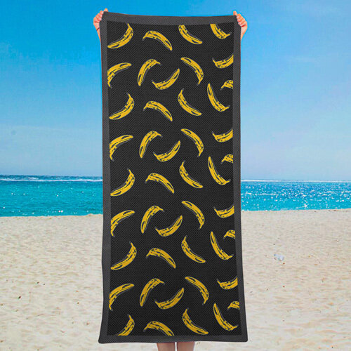 Полотенце пляжное большое с принтом Бананы, 150х70 см