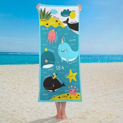 Полотенце пляжное с принтом Sea, 150х70 см