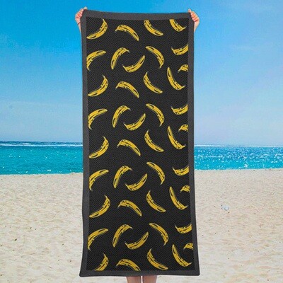 Полотенце пляжное большое с принтом Бананы, 150х70 см
