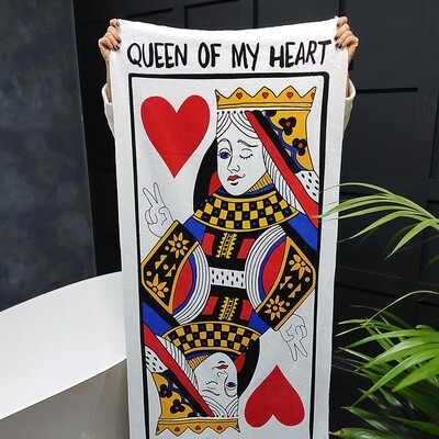 Рушник пляжний з принтом Queen of my heart, 150х70 см