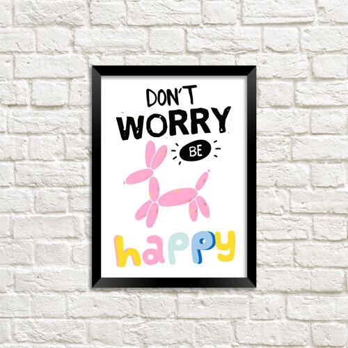 Постер в рамке A3 Don`t worry be happy