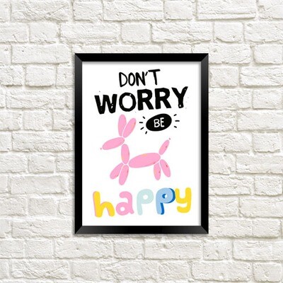 Постер в рамке A4 Don`t worry be happy