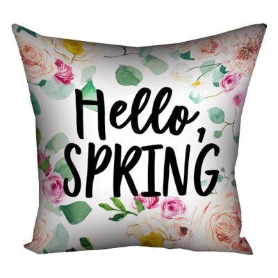 Подушка з принтом 30х30 см Hello, spring