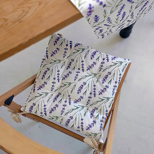 Подушка на стул с завязками Лаванда