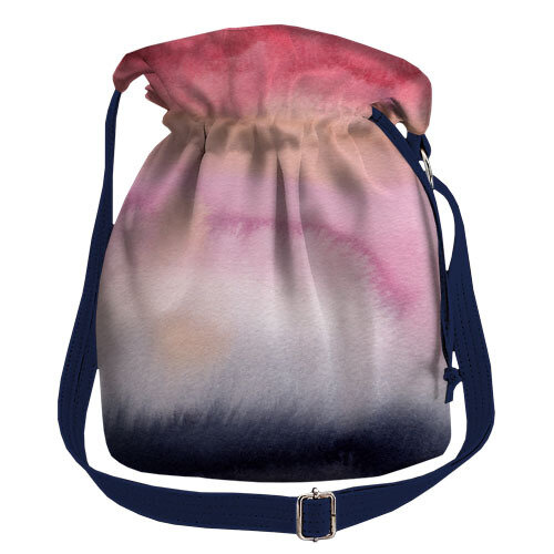 Женская сумка мешок Torba Розово-синие разводы