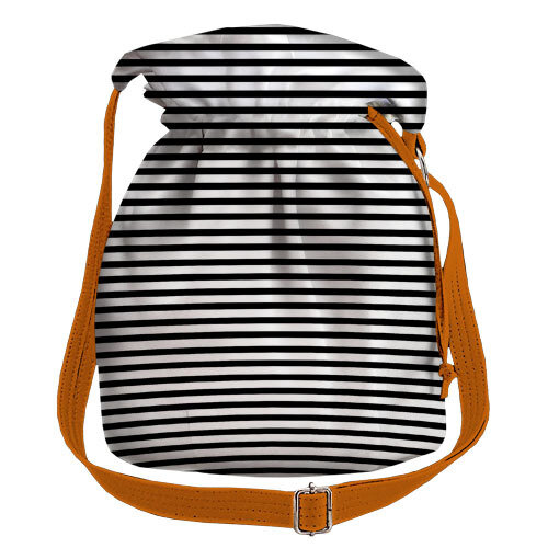 Женская сумка мешок Torba Черно-белые полосы
