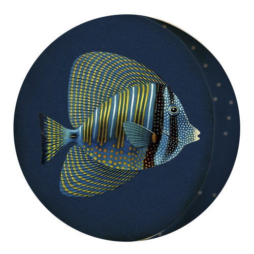 Подушка круглая Красива рыбка на темно-синем фоне