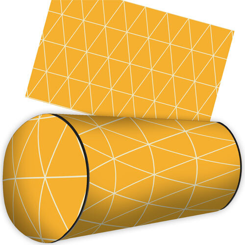 Подушка валик Желтые треугольники