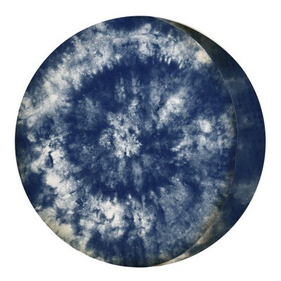 Подушка кругла Синьо-білі розводи