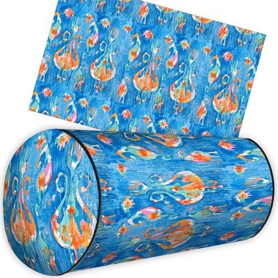 Подушка валик Етно стиль на блакитному фоні