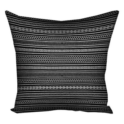 Наволочка для подушки 30х30 см Чорно-білий лінійний орнамент