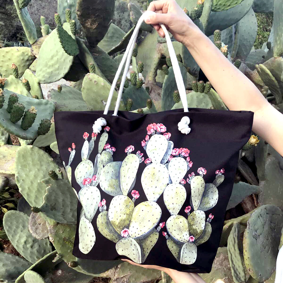 Пляжная сумка Malibu Цветущие кактусы