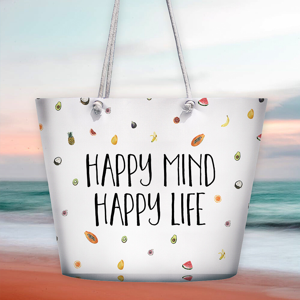 Пляжная сумка Malibu Happy mind happy life