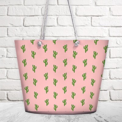 Пляжна сумка Malibu Кактуси на рожевому фоні