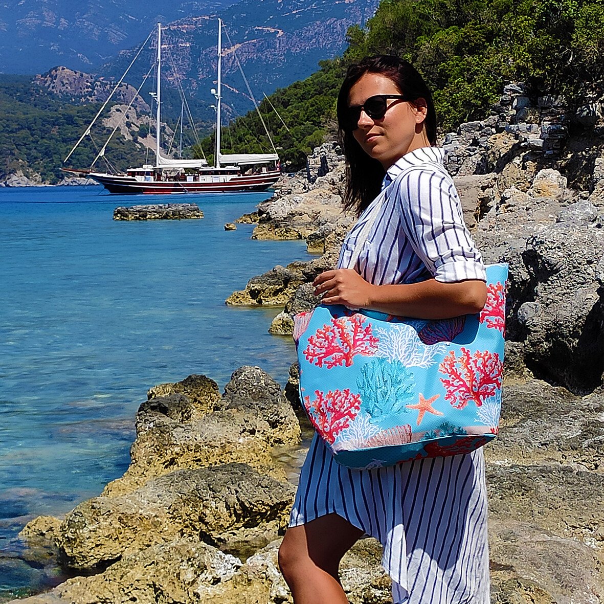 Пляжная сумка Malibu Кораллы