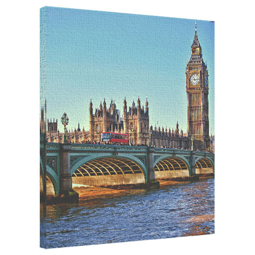 Картина на ткани, 40х50 см Вестминстерский мост Биг-Бен