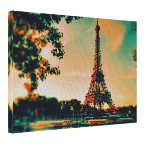 Картина на ткани, 45х65 см Эйфелевая башня Париж