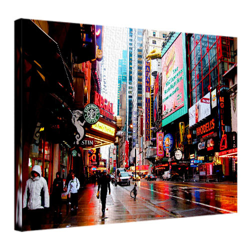 Картина на ткани, 45х65 см Дождливая погода в Нью-Йорке