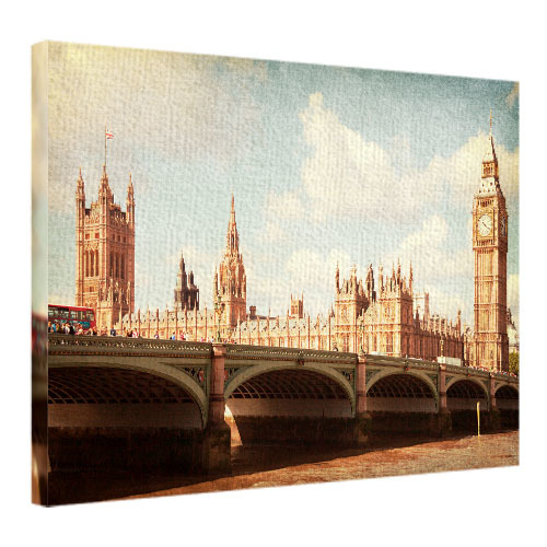 Картина на ткани, 45х65 см Вестминстерский мост, Биг-Бен