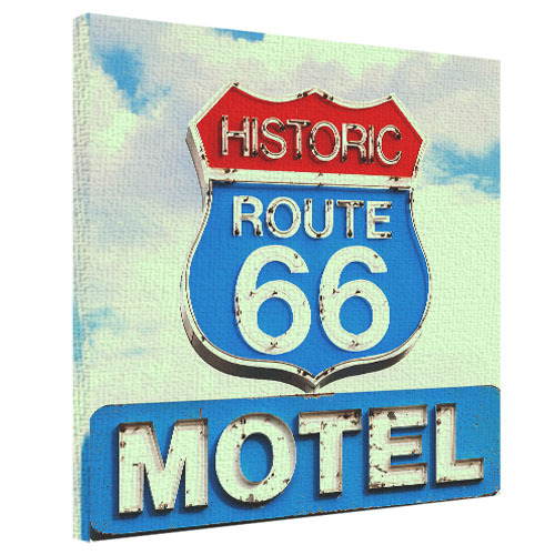 Картина на тканині, 50х50 см Historic route 66 Motel