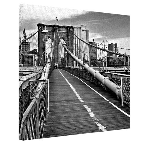 Картина на ткани, 50х50 см Бруклинский мост, Нью-Йорк