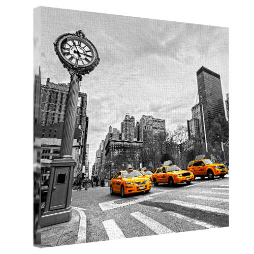Картина на ткани, 65х65 см Желтое Нью-Йоркское такси