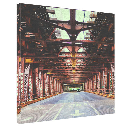 Картина на ткани, 65х65 см Wells Street Bridge, Chicago
