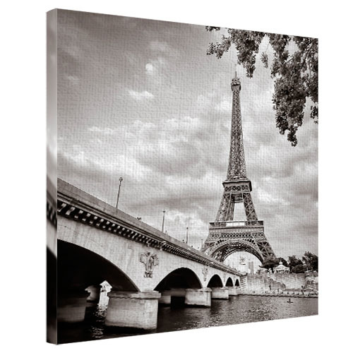 Картина на ткани, 65х65 см Йенский мост и Эйфелевая башня Париж