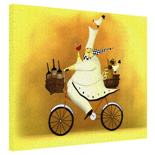 Картина на ткани, 40х50 см Chef on Bicycle