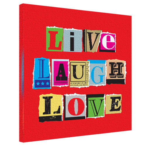Картина на ткани, 50х50 см Live laugh love