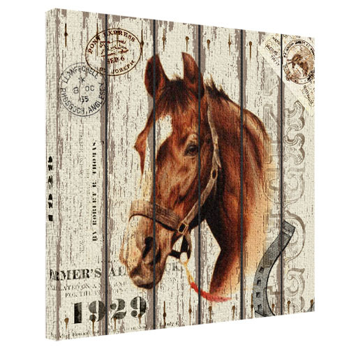 Картина на ткани, 50х50 см Лошадь