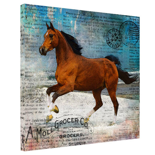 Картина на ткани, 65х65 см Конь