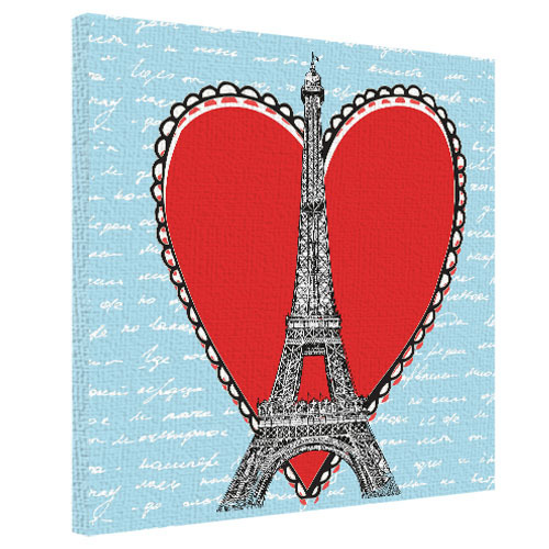 Картина на ткани, 50х50 см Love in Paris