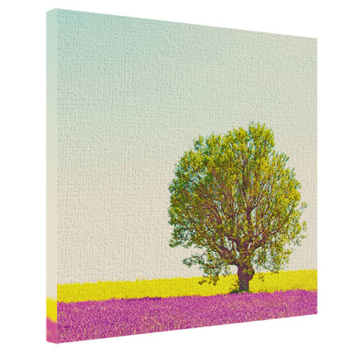 Картина на ткани, 65х65 см Дерево в лавандовом поле