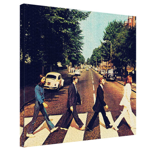 Картина на ткани, 50х50 см Beatles на пешеходном переходе
