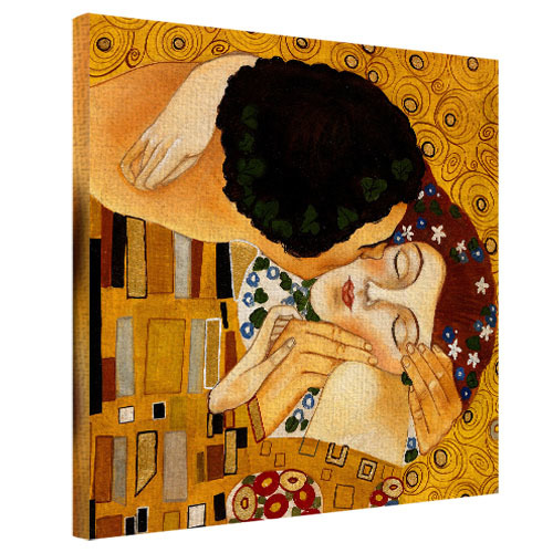Картина на ткани, 50х50 см Густав Климт - Поцелуй