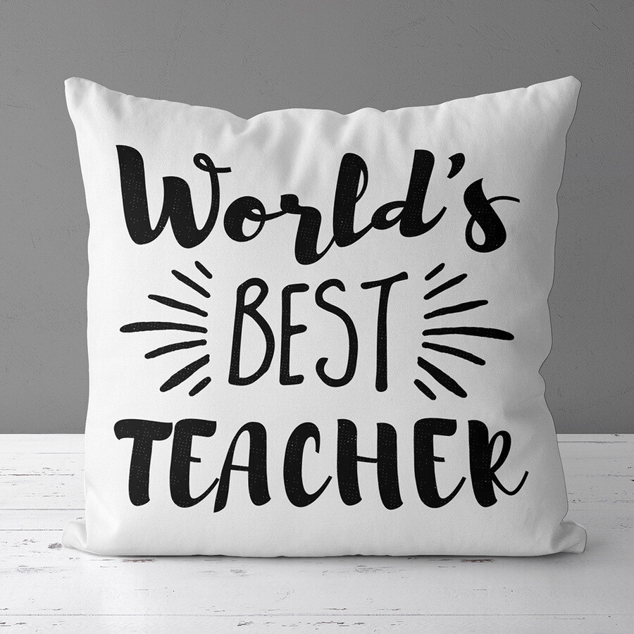 Подушка с принтом 30х30 см World's best teacher