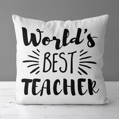 Подушка з принтом 30х30 см World's best teacher