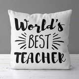 Подушка з принтом 50х50 см World's best teacher