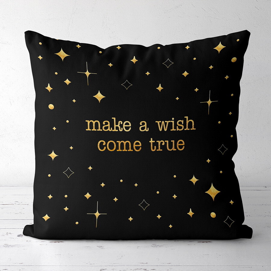 Подушка с принтом 30х30 см Make a wish come true