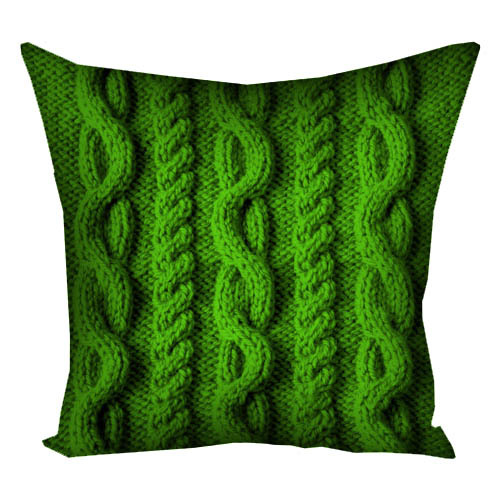 Подушка с принтом 30х30 см Зеленая вязка
